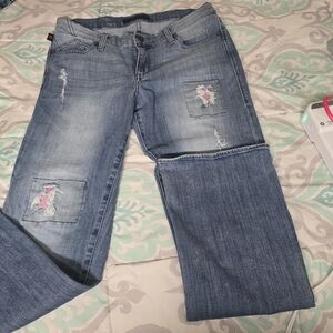 Rock & Republic Light Blue Distressed Boyfriend Jeans